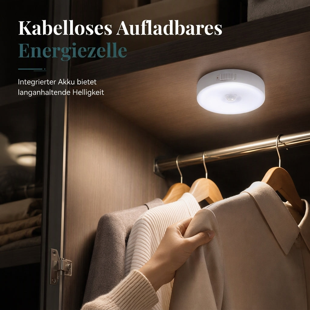 💡 Intelligentes wiederaufladbares kabelloses LED-Bewegungsmelder-Nachtlicht – Intelligente Beleuchtung für jede Ecke 🌙✨