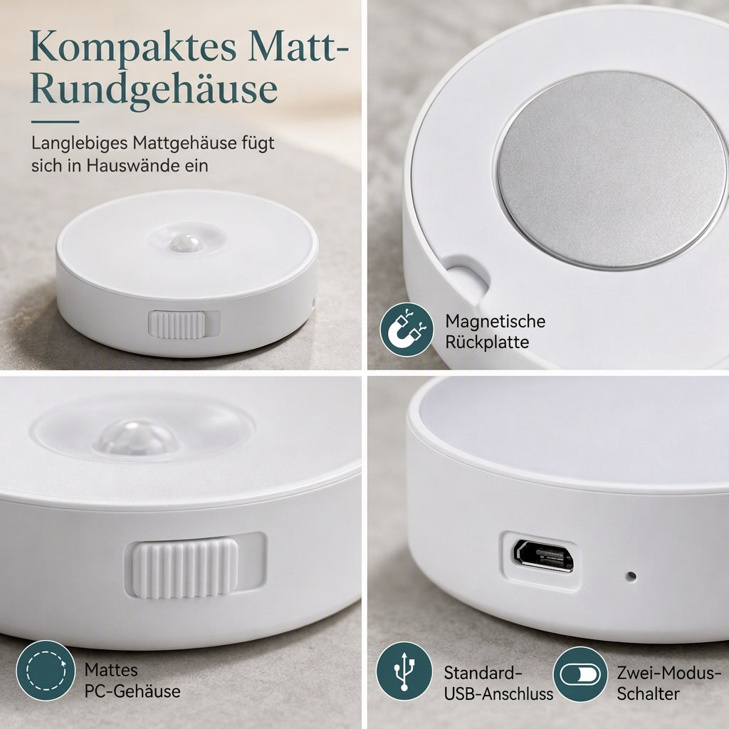 💡 Intelligentes wiederaufladbares kabelloses LED-Bewegungsmelder-Nachtlicht – Intelligente Beleuchtung für jede Ecke 🌙✨