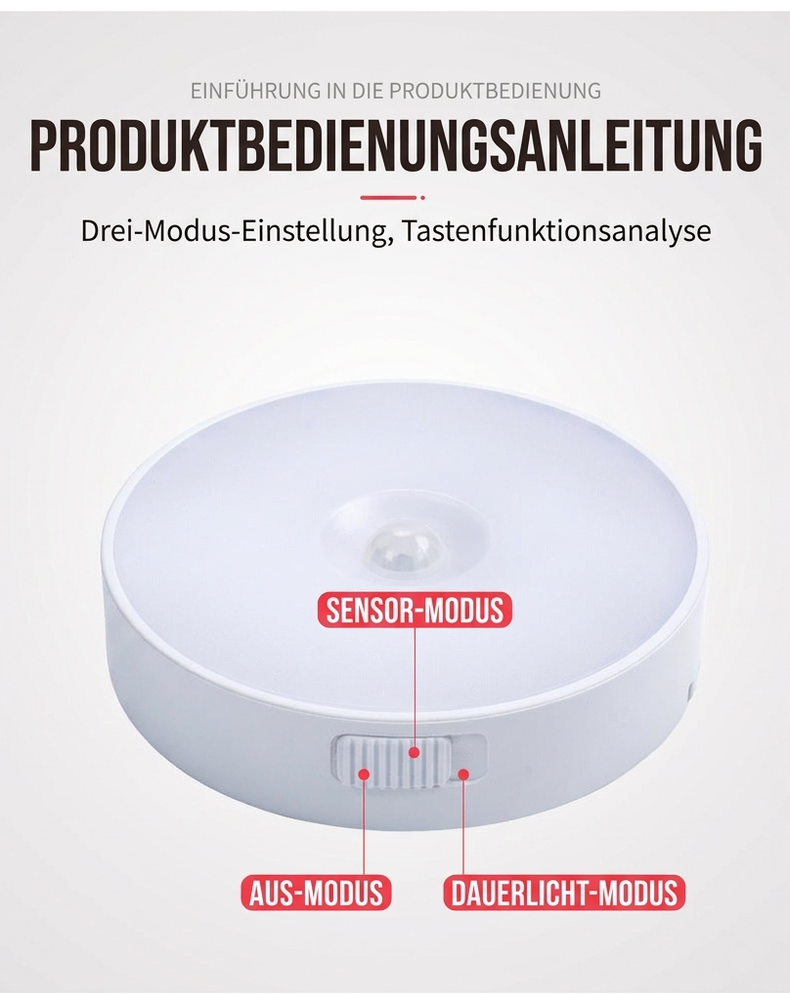 💡 Intelligentes wiederaufladbares kabelloses LED-Bewegungsmelder-Nachtlicht – Intelligente Beleuchtung für jede Ecke 🌙✨