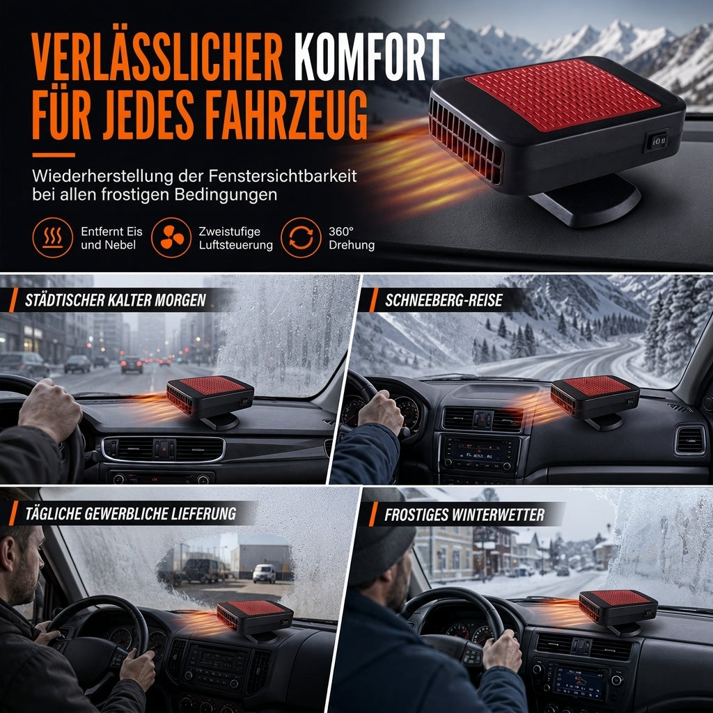 📢📢50% RABATT !!⏰Tragbarer 12V Auto- und Windschutzscheiben-Enteisungs- und Entnebelungsventilator für Fahrzeuge