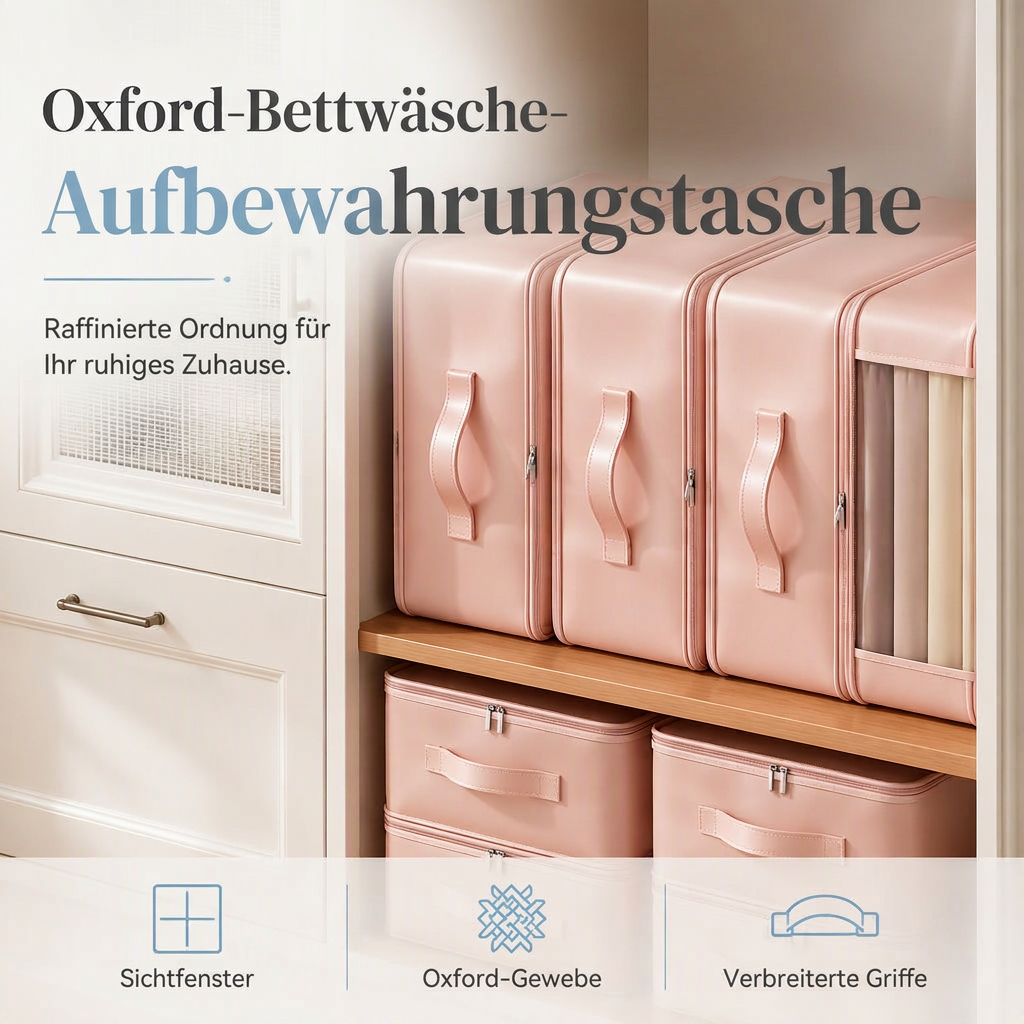 📢📢 50% RABATT📦 Großer Bettwäsche-Aufbewahrungsbeutel für Bettlaken, Bettdeckenbezüge, Decken und Kleidung
