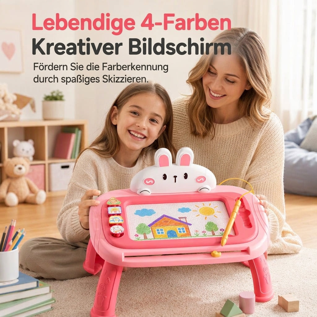 📢📢 50% RABATT🎨 Magnetisches Zeichenbrett für Kinder – bunter, abwischbarer Zeichenblock mit Stift und 4 Stempeln