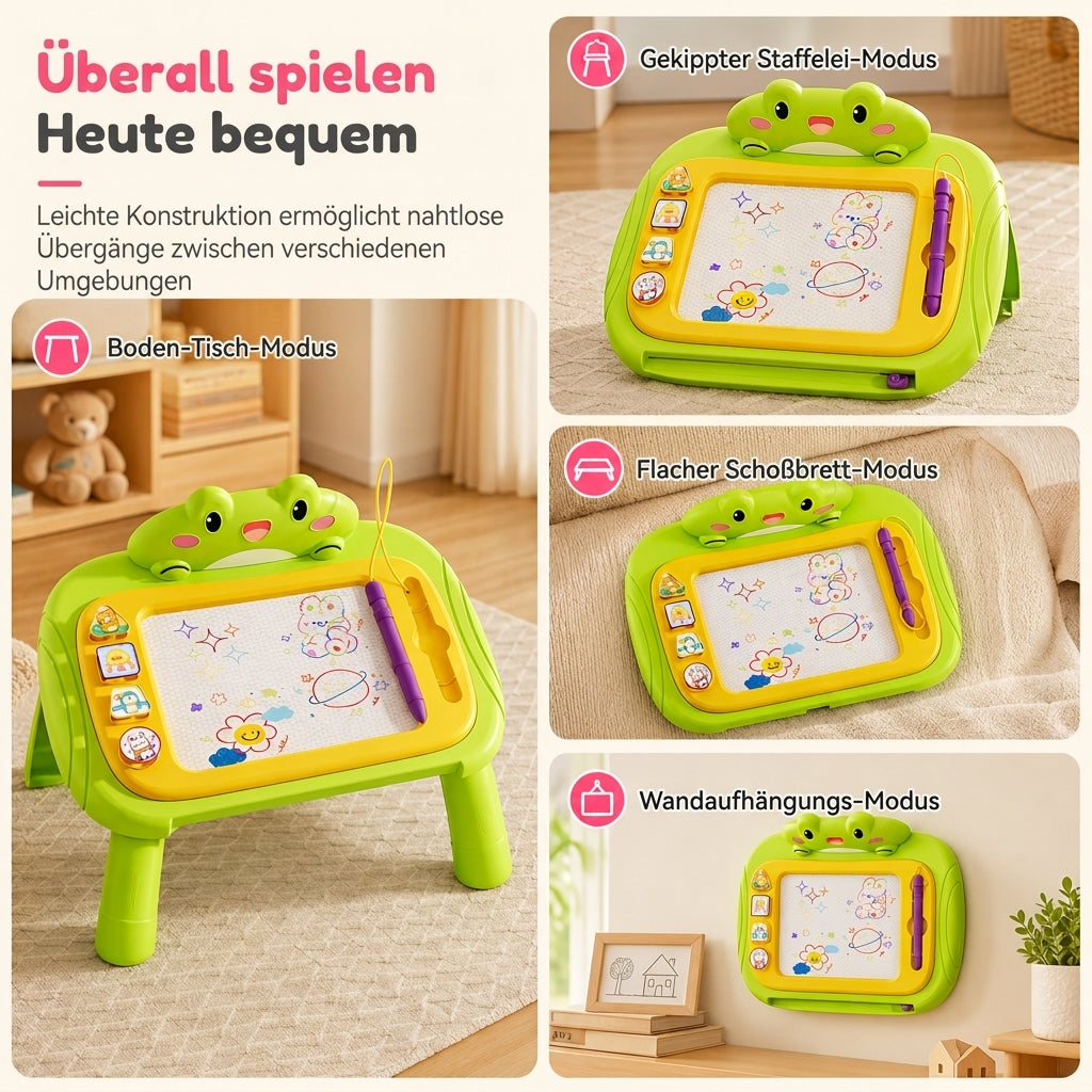 📢📢 50% RABATT🎨 Magnetisches Zeichenbrett für Kinder – bunter, abwischbarer Zeichenblock mit Stift und 4 Stempeln
