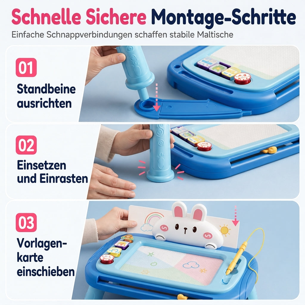 📢📢 50% RABATT🎨 Magnetisches Zeichenbrett für Kinder – bunter, abwischbarer Zeichenblock mit Stift und 4 Stempeln