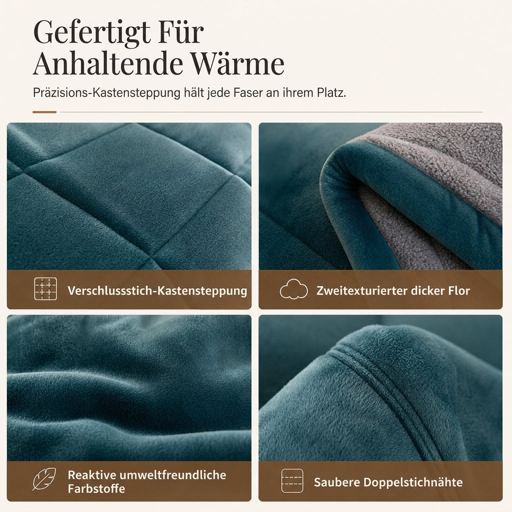 🛏️ Dicke gesteppte Winterdecke aus Schneeflocken-Samt, kuschelig warm ❄️