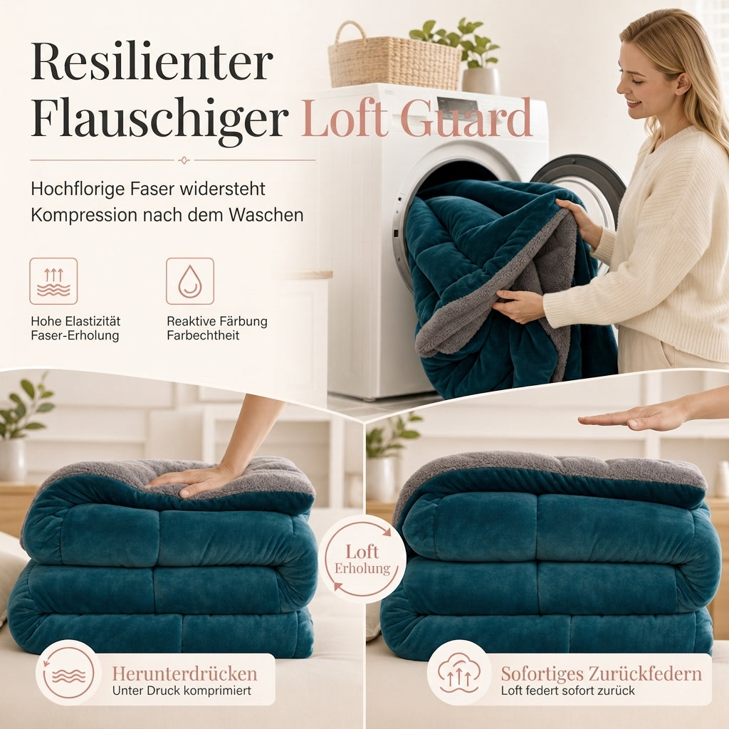 🛏️ Dicke gesteppte Winterdecke aus Schneeflocken-Samt, kuschelig warm ❄️