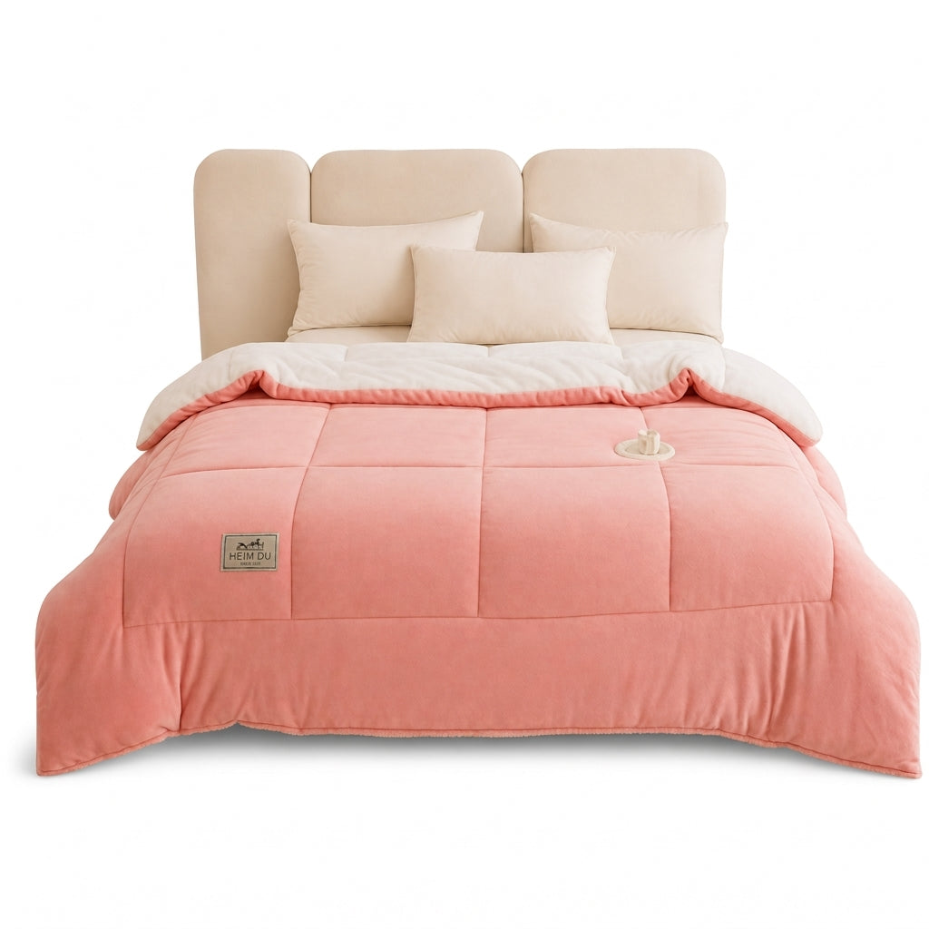 🛏️ Dicke gesteppte Winterdecke aus Schneeflocken-Samt, kuschelig warm ❄️