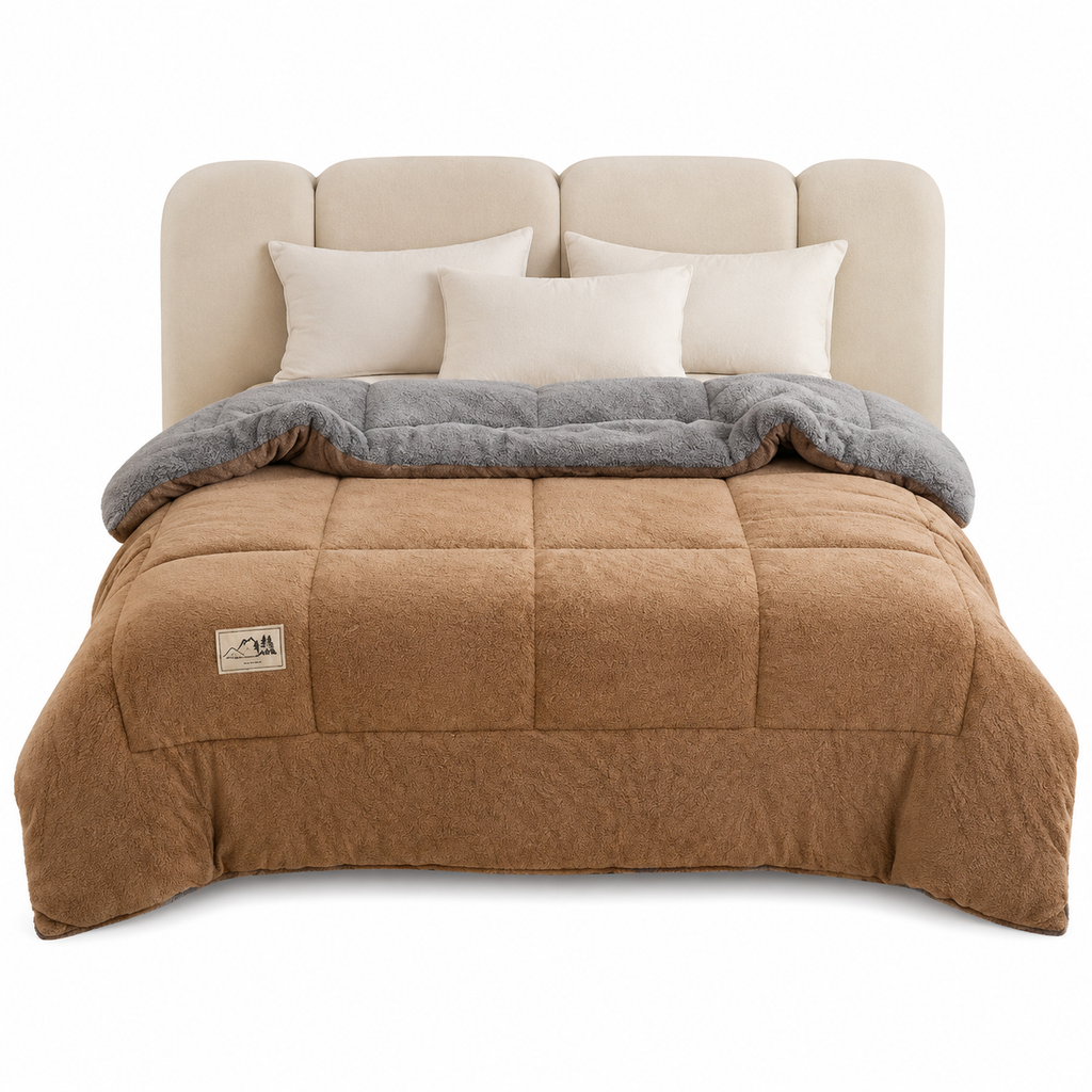 🛏️ Dicke gesteppte Winterdecke aus Schneeflocken-Samt, kuschelig warm ❄️