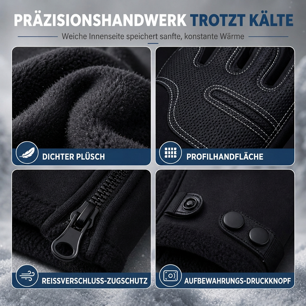 🧤 ❄️ Wasserdichte Winterhandschuhe für den Outdoor-Einsatz – winddichtes Außenmaterial & weiches Plüschfutter zum Radfahren und Wandern 🚴