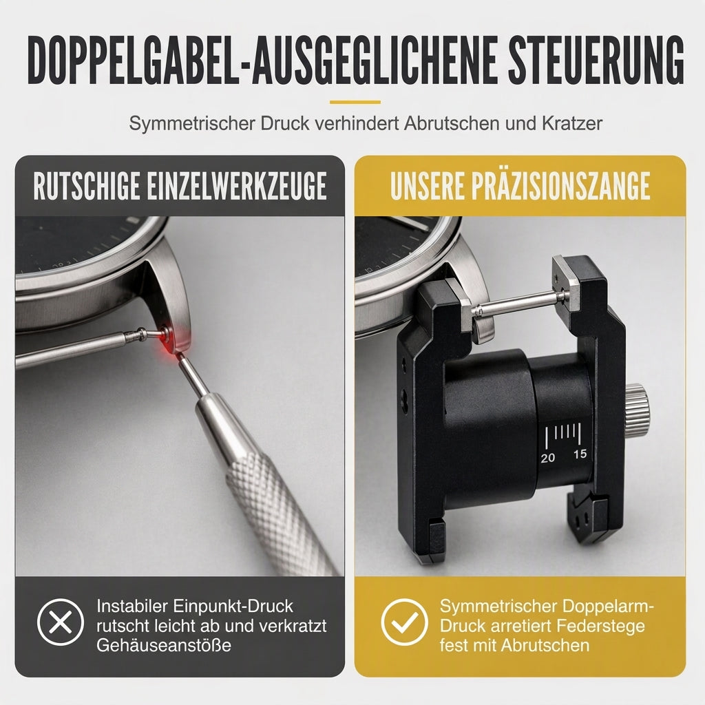 📢📢 50% RABATT !! ⏰ Uhren Reparaturwerkzeug V-förmige Federstangen-Zange und Pinzette Set zum Entfernen des Armbandes