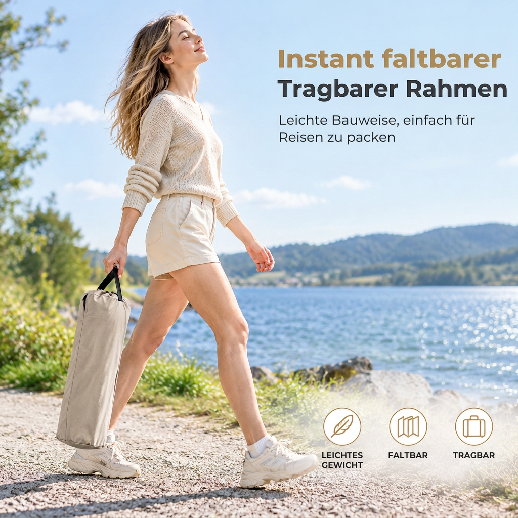 ⛺ Tragbarer Mondsessel: 5 cm Polsterung, umschließende Form, klappbar