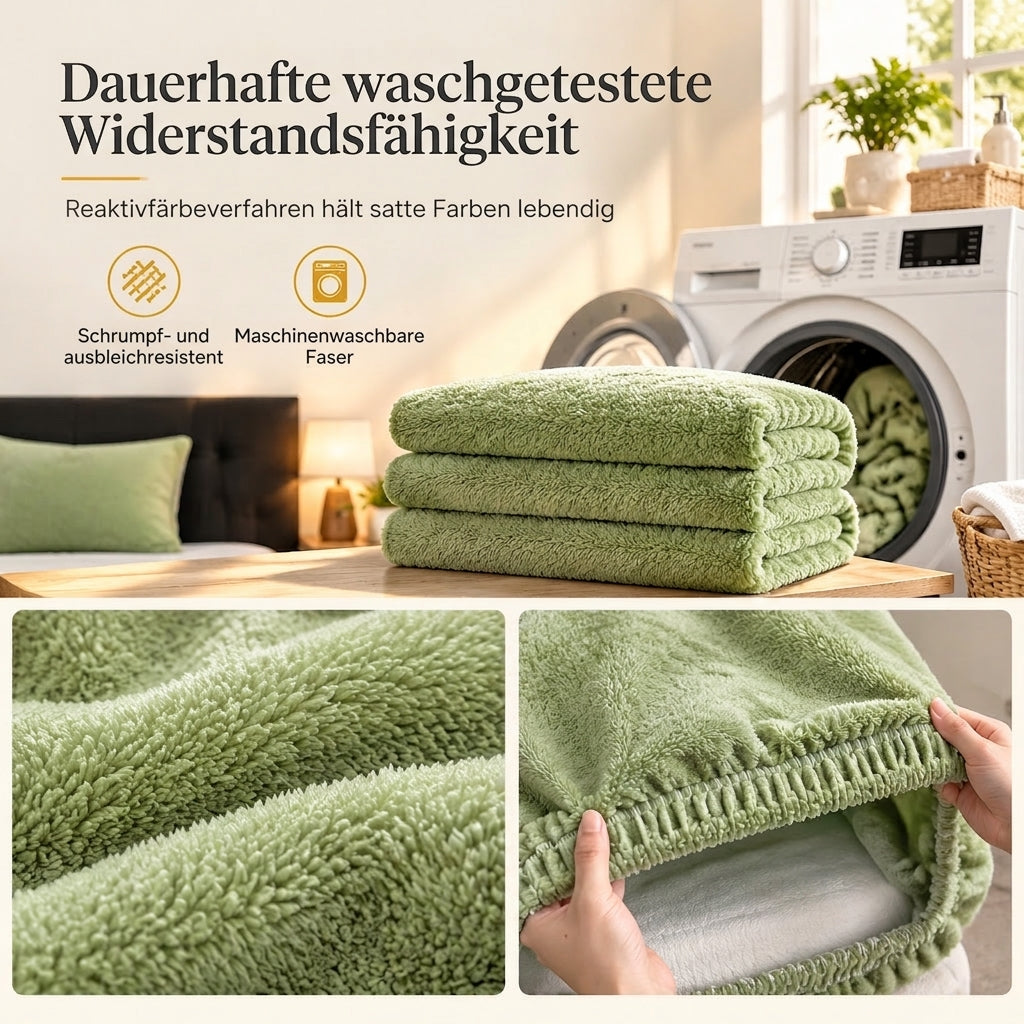 🔥50 % RABATT – Nicht verpassen!🔥Dicker, warmer Plüsch-Spannbettlaken in einfarbiger Farbe, weicher Matratzenbezug für den Winter