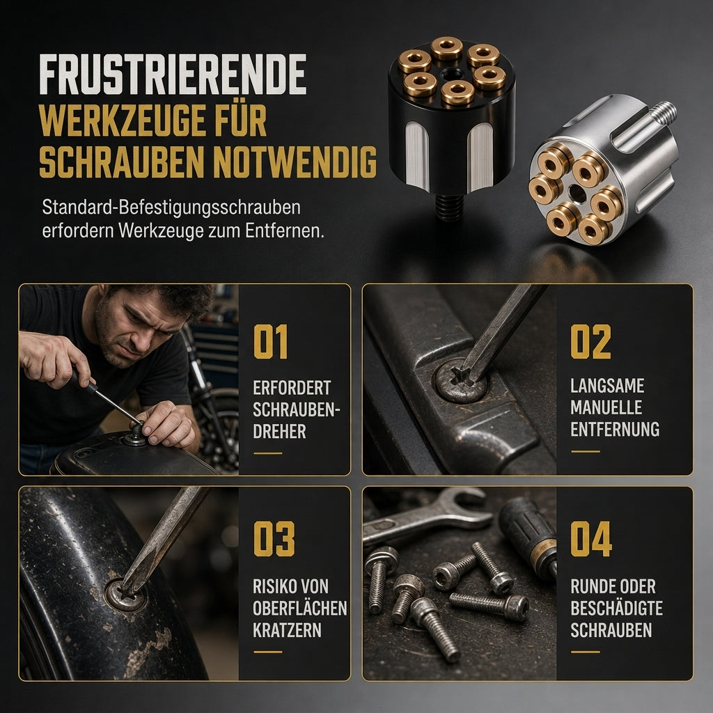 🏍️ CNC Schnellverschluss-Sitzschraube – 6 mm Aluminium, werkzeugloser Sitzbank-Bolzen