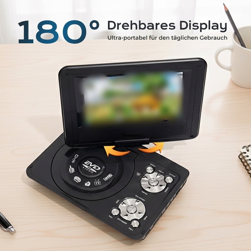 🥳HEISSER ANGEBOT 2026🥳💞ÜBER 50.000 VERKAUFT! 📀🎮 50 % RABATT! Tragbarer DVD-/EVD-Player mit Spielfunktion – 7-Zoll-Schwenkbildschirm, Akku, USB- und AV-Ausgang. Filme und Spiele für unterwegs! 🛡️✅