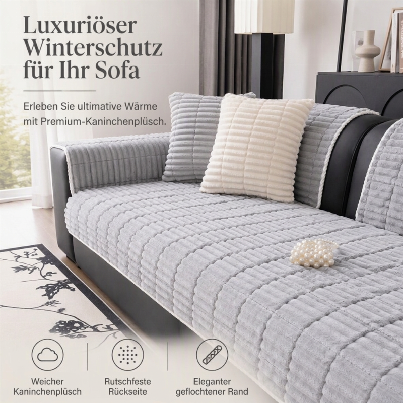 Rutschfeste, plüschige Sofakissenabdeckung