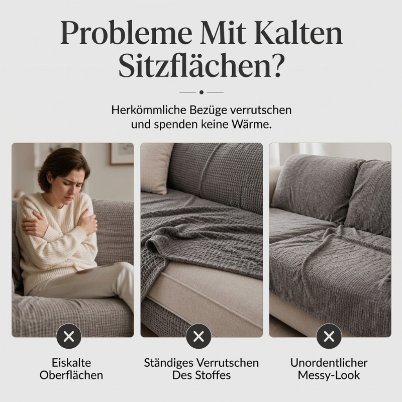 Rutschfeste, plüschige Sofakissenabdeckung