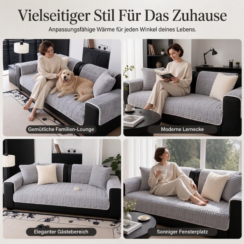 Rutschfeste, plüschige Sofakissenabdeckung
