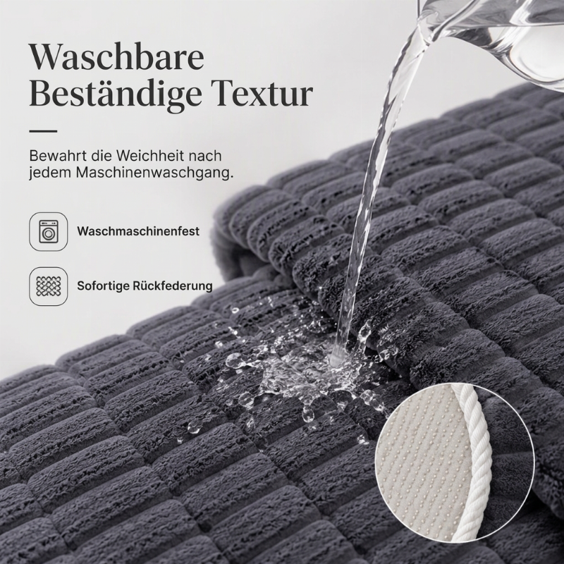 Rutschfeste, plüschige Sofakissenabdeckung
