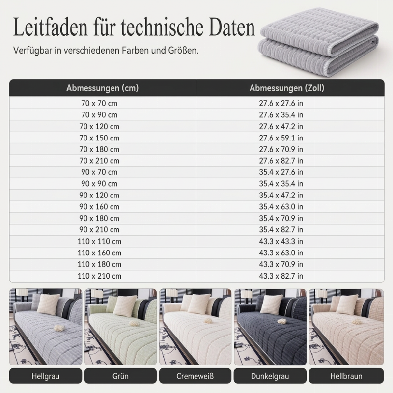 Rutschfeste, plüschige Sofakissenabdeckung
