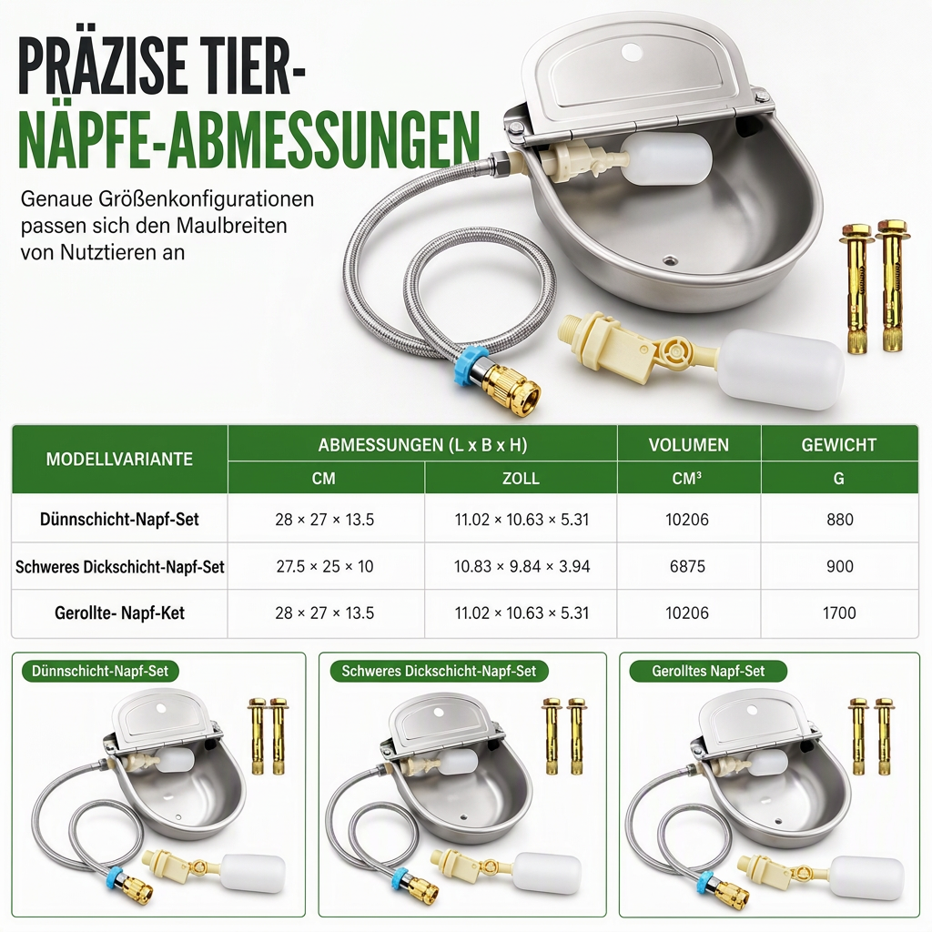 ⏳ 50% RABATT! ⏰ Automatischer Trinknapf aus 304 Edelstahl mit Schwimmer und Ablaufloch für Rinder, Pferde, Schafe und Hunde 🤖