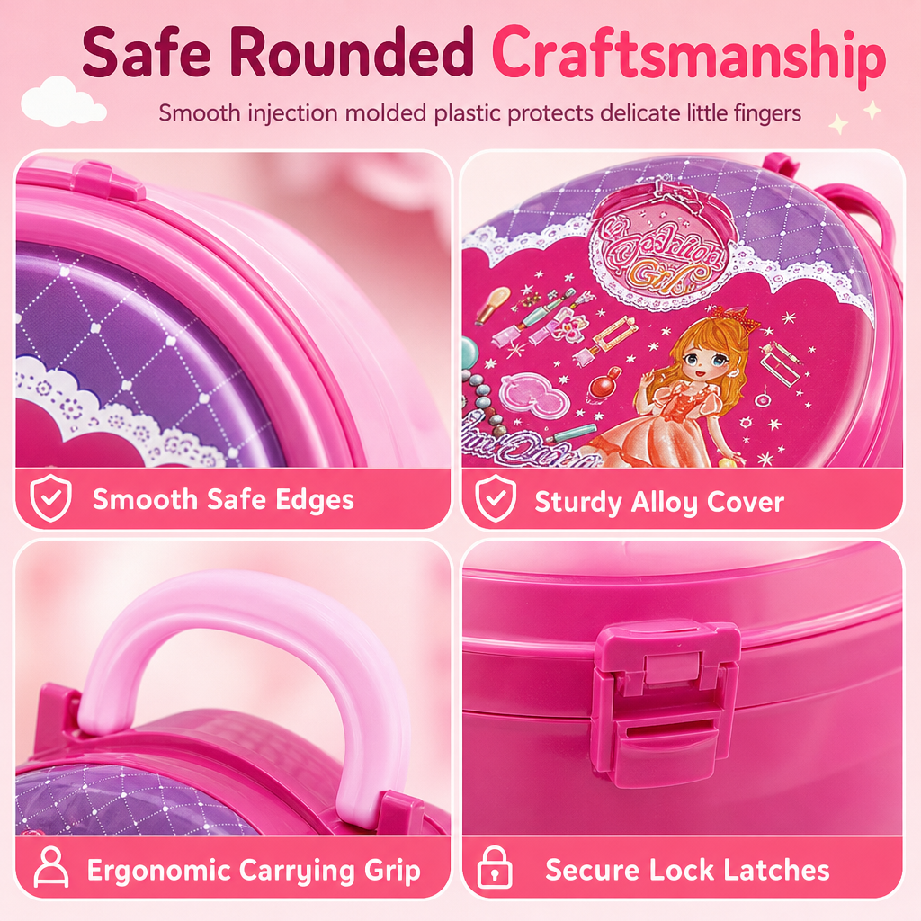 ⏳Zeitlich begrenztes Angebot⏳ 🎀Schminkkoffer mit Spiel-Schminktisch für Kinder – Tragbares Rollenspiel-Set für Mädchen