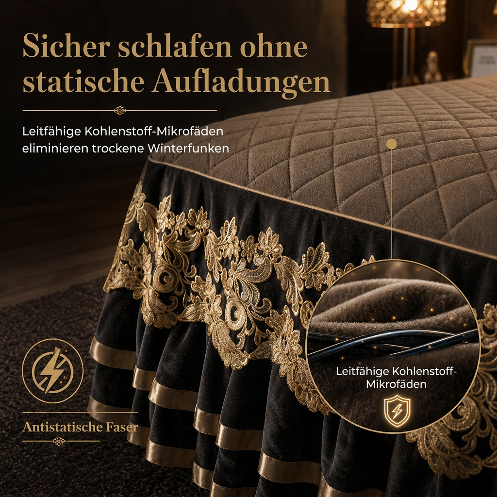 🎀 50% RABATT! 🛏️❄️ Samt-Spannbettlaken mit Spitzenbesatz – weich, hautfreundlich & rutschfest für die kalte Jahreszeit