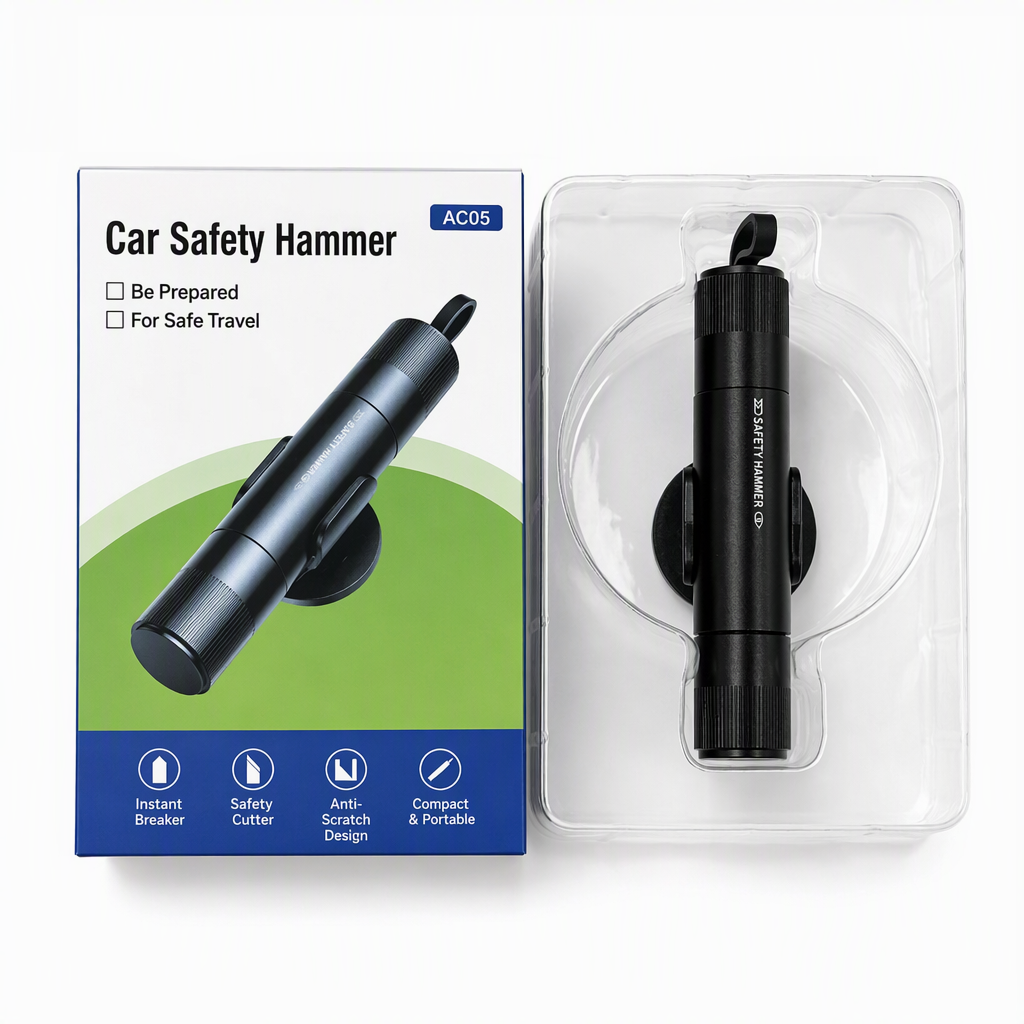 🔥 Kaufe 1, erhalte 1 GRATIS!🚗 Kompakter Notfallhammer für Auto mit Gurtschneider