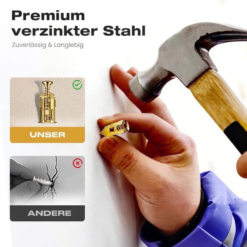 🏆 Letzter Tag Sonderpreis ！🏠Kaufe 2, erhalte 3 gratis🎁Bohranker Schrauben Bohren, Befestigen, Halten. Kein zusätzliches Werkzeug nötig🔩