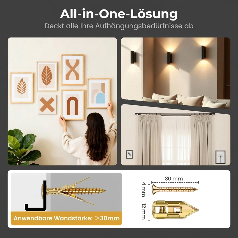 🏆 Letzter Tag Sonderpreis ！🏠Kaufe 2, erhalte 3 gratis🎁Bohranker Schrauben Bohren, Befestigen, Halten. Kein zusätzliches Werkzeug nötig🔩