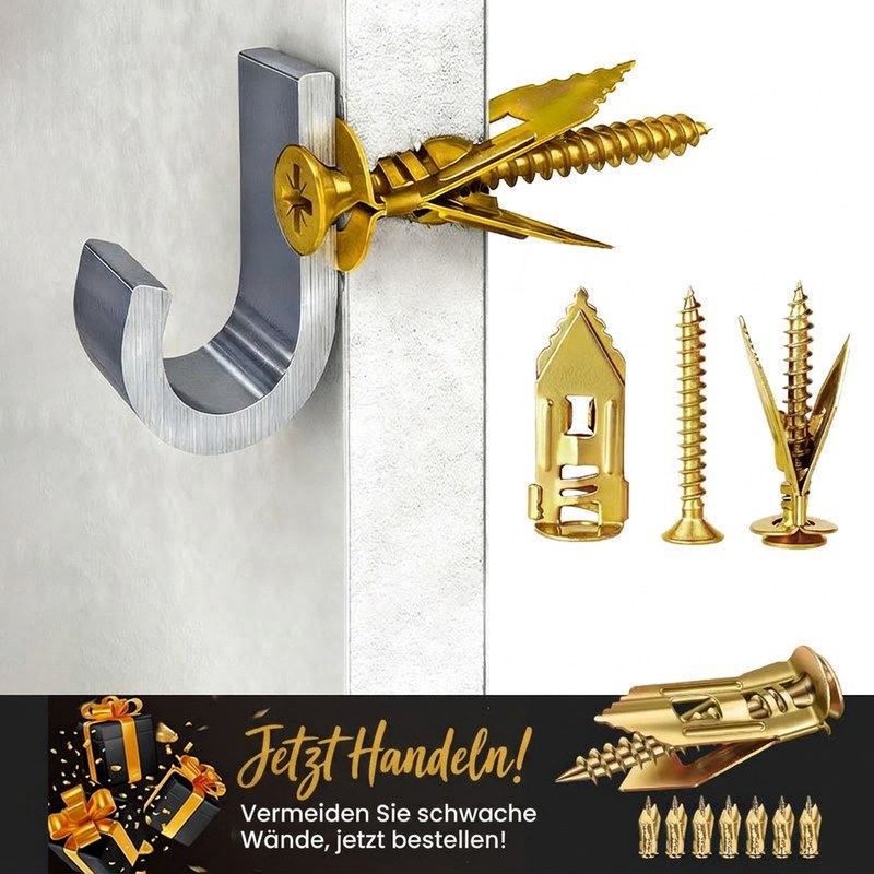 🏆 Letzter Tag Sonderpreis ！🏠Kaufe 2, erhalte 3 gratis🎁Bohranker Schrauben Bohren, Befestigen, Halten. Kein zusätzliches Werkzeug nötig🔩
