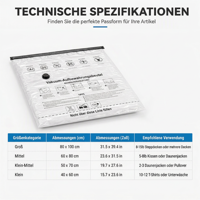 🧳 50% RABATT! 💨Platzsparende Vakuum-Aufbewahrungsbeutel