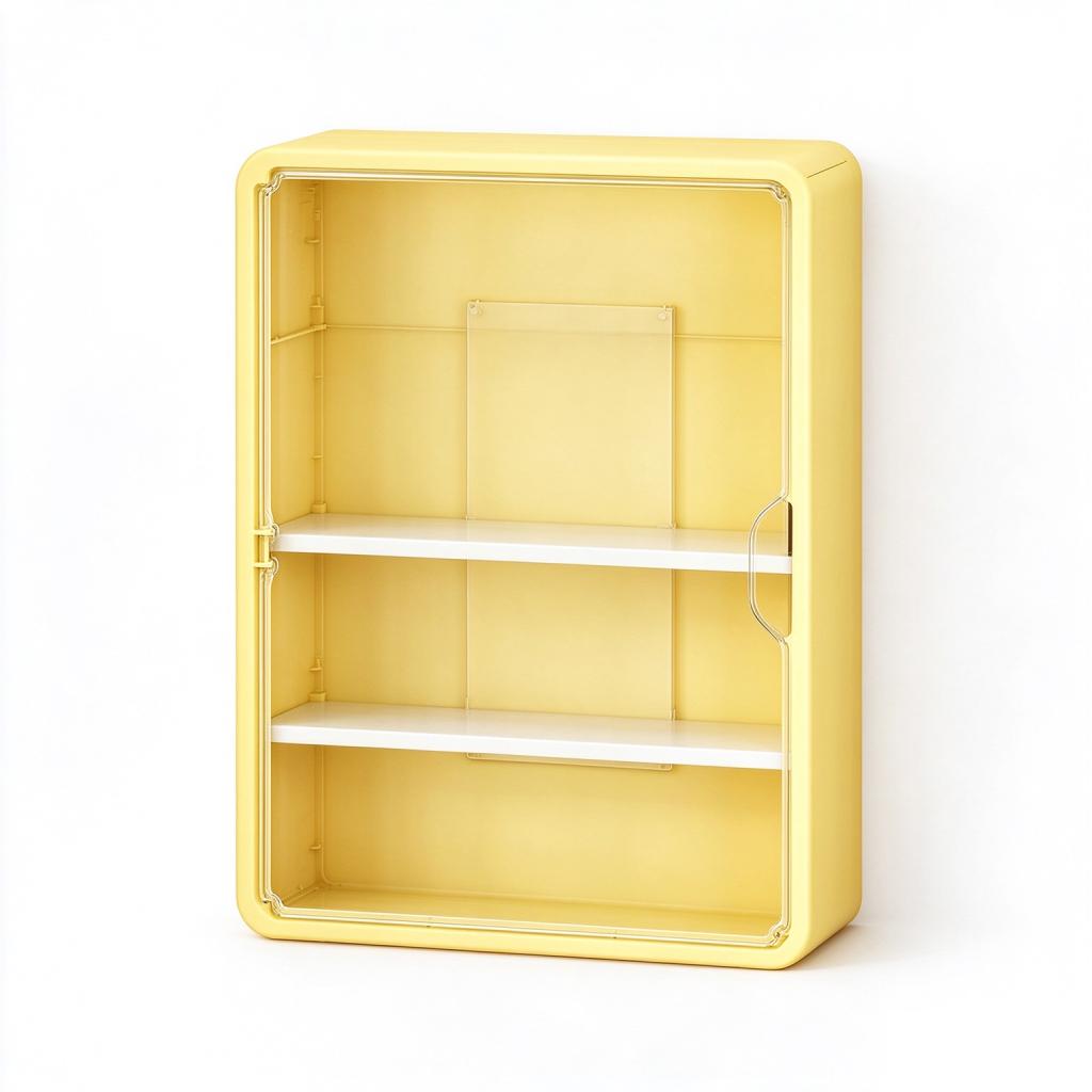 Wandmontierte, transparente Vitrine für Actionfiguren und Aufbewahrungsorganizer mit zwei Ablagen