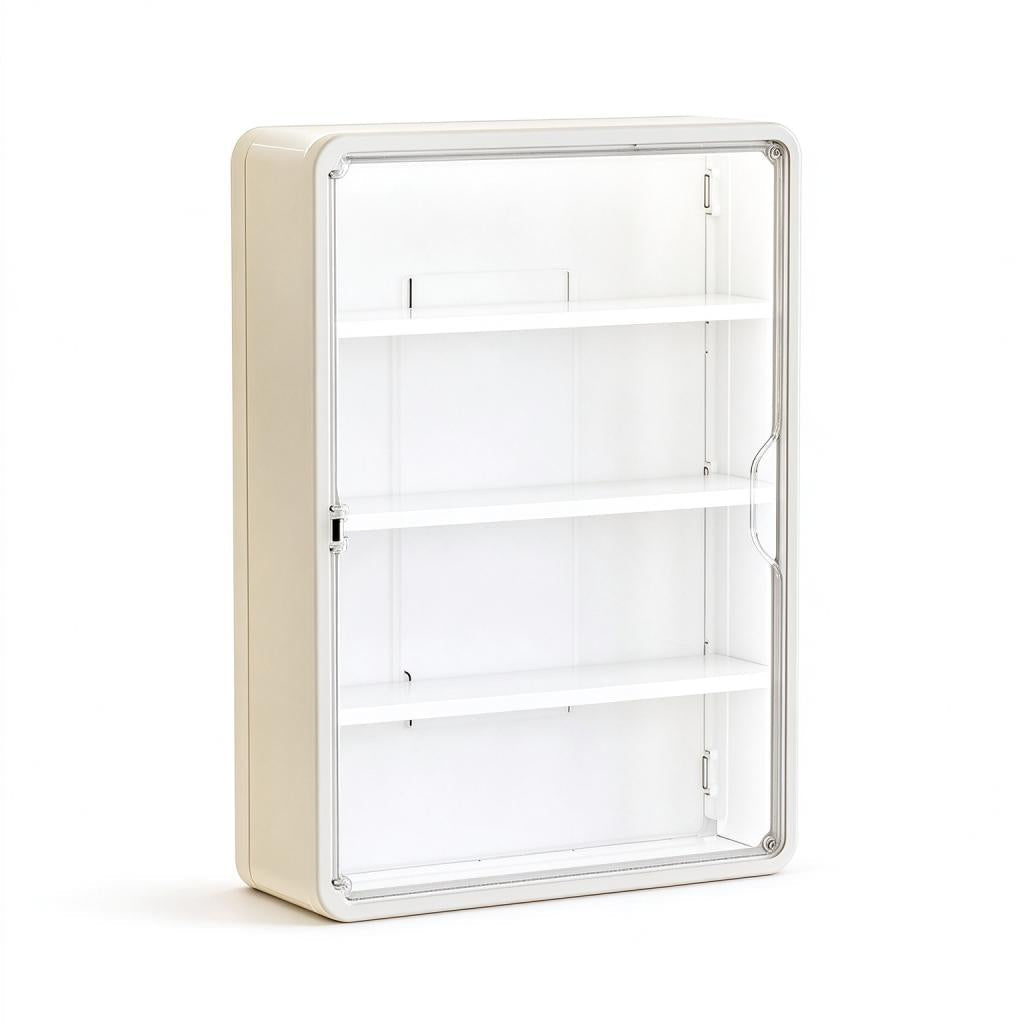 Wandmontierte, transparente Vitrine für Actionfiguren und Aufbewahrungsorganizer mit zwei Ablagen