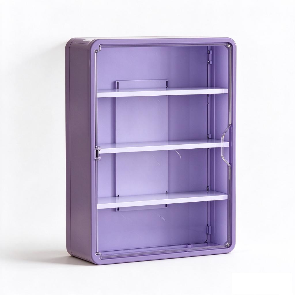 Wandmontierte, transparente Vitrine für Actionfiguren und Aufbewahrungsorganizer mit zwei Ablagen