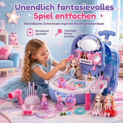 Schminktisch-Spielzeugset für Mädchen mit Puppen und Schönheitsaccessoires
