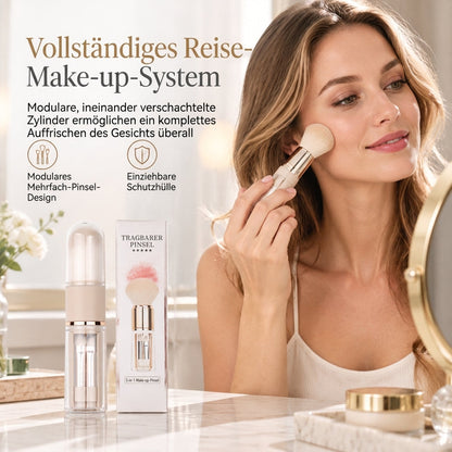 🥳HEIßER SALE 2026🥳💞MEHR ALS 50.000 VERKAUFT! 💄✈️ 50% RABATT! Tragbares ausziehbares 5-in-1-Make-up-Pinselset – Pinsel für Puder, Rouge und Silikon-Lippenpinsel in einer kompakten Kapsel. Ideal für unterwegs! 🛡️✨