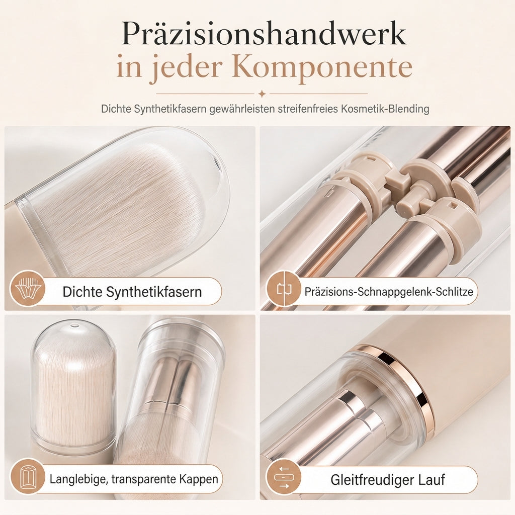 🥳HEIßER SALE 2026🥳💞MEHR ALS 50.000 VERKAUFT! 💄✈️ 50% RABATT! Tragbares ausziehbares 5-in-1-Make-up-Pinselset – Pinsel für Puder, Rouge und Silikon-Lippenpinsel in einer kompakten Kapsel. Ideal für unterwegs! 🛡️✨