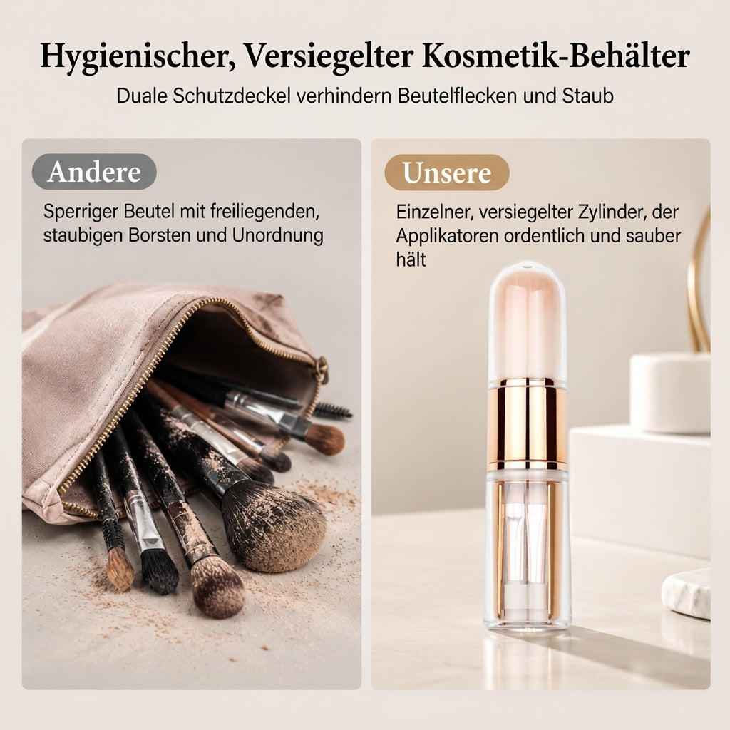 🥳HEIßER SALE 2026🥳💞MEHR ALS 50.000 VERKAUFT! 💄✈️ 50% RABATT! Tragbares ausziehbares 5-in-1-Make-up-Pinselset – Pinsel für Puder, Rouge und Silikon-Lippenpinsel in einer kompakten Kapsel. Ideal für unterwegs! 🛡️✨