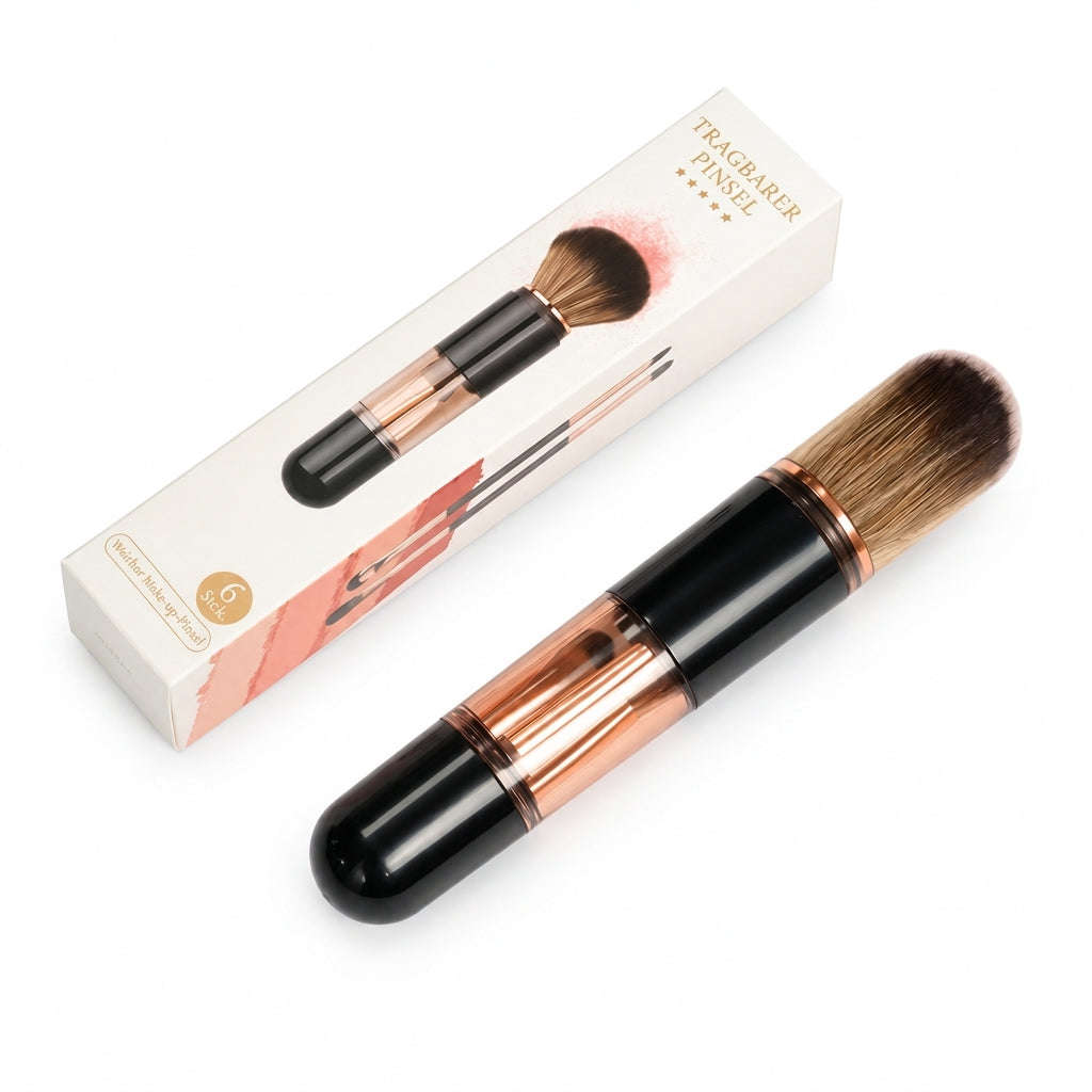 🥳HEIßER SALE 2026🥳💞MEHR ALS 50.000 VERKAUFT! 💄✈️ 50% RABATT! Tragbares ausziehbares 5-in-1-Make-up-Pinselset – Pinsel für Puder, Rouge und Silikon-Lippenpinsel in einer kompakten Kapsel. Ideal für unterwegs! 🛡️✨