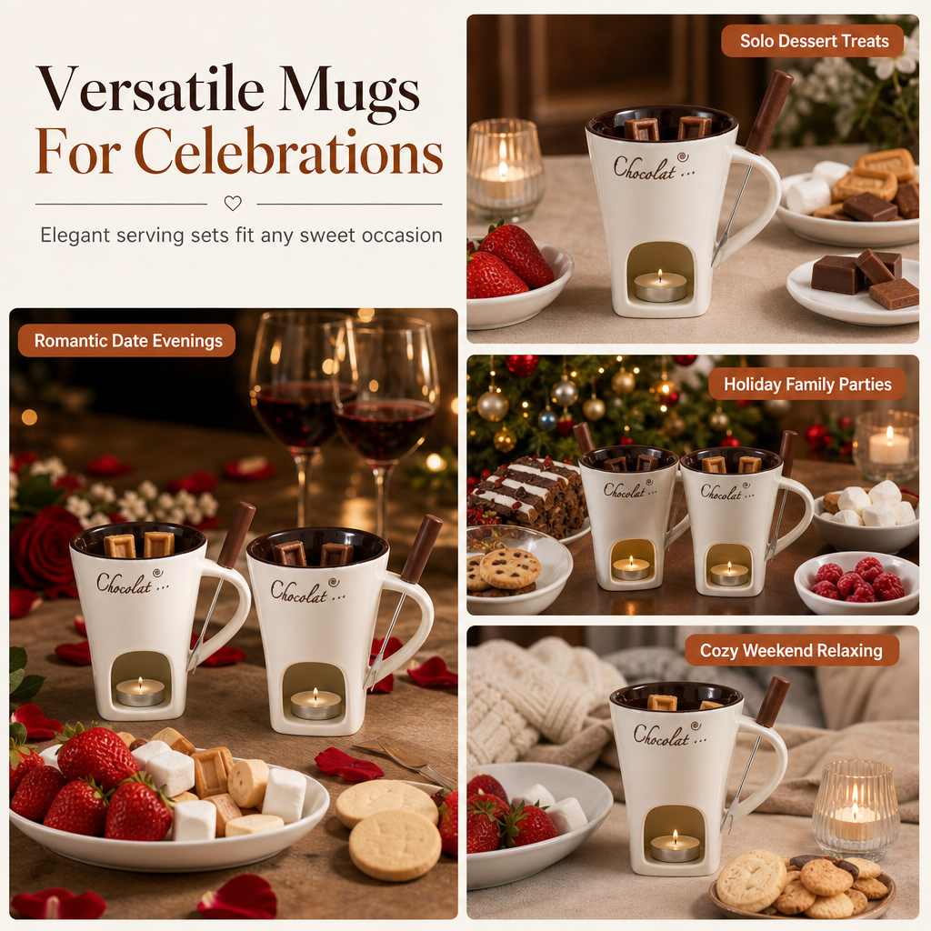 🥳2026 HEISSER DEAL🥳💞50K+ VERKAUFT! 🍫🕯️ 50% RABATT! Keramik Schoko-Fonduetasse – Teelicht-Warmhaltung, inkl. Fonduegabel. Perfekt für Dates & Weihnachten! 🎄💚