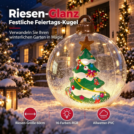 Aufblasbarer Weihnachtsball mit bunten LED-Leuchten