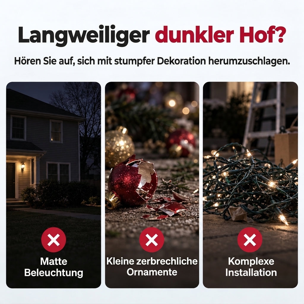 Aufblasbarer Weihnachtsball mit bunten LED-Leuchten