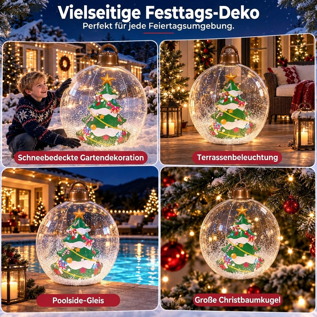 Aufblasbarer Weihnachtsball mit bunten LED-Leuchten