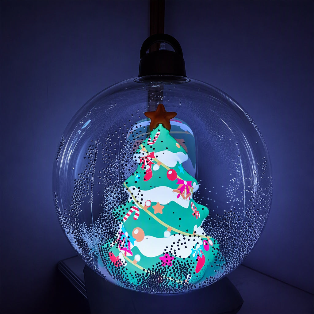 Aufblasbarer Weihnachtsball mit bunten LED-Leuchten