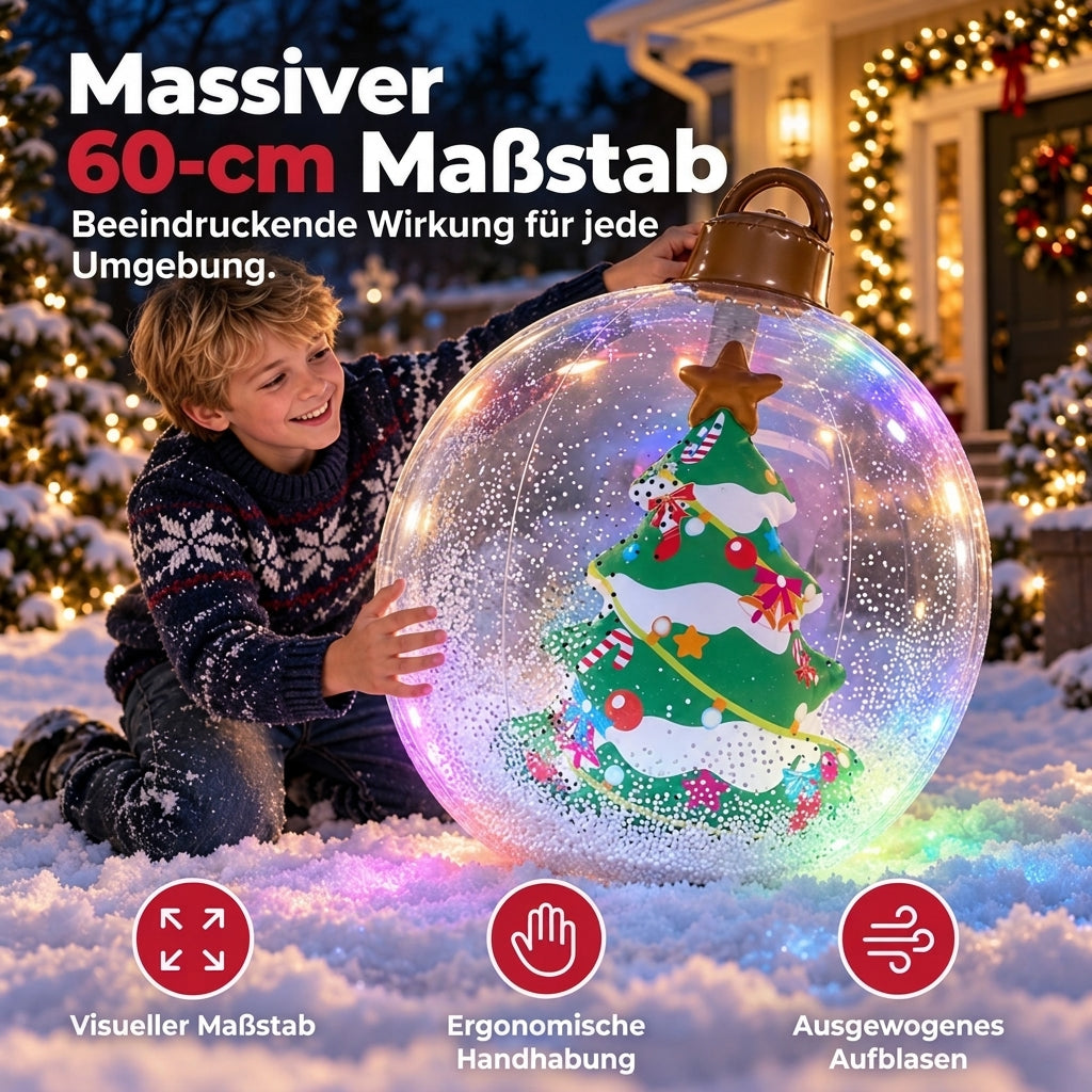 Aufblasbarer Weihnachtsball mit bunten LED-Leuchten