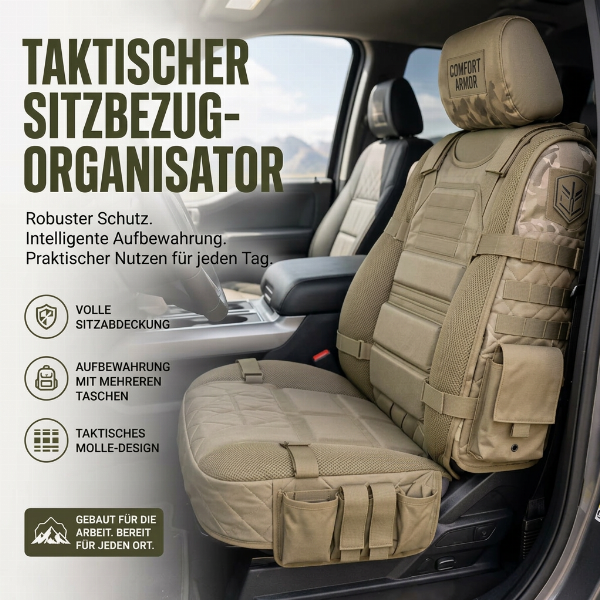 💥 Nur für kurze Zeit – 50% RABATT 🚙 Langlebiger taktischer Sitzbezug für Lastwagen ✨ Stauraum, Schutz und ganztägiger Komfort