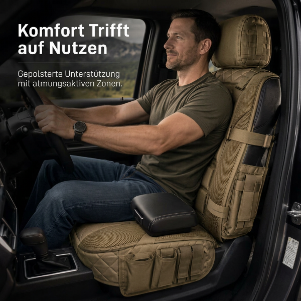 💥 Nur für kurze Zeit – 50% RABATT 🚙 Langlebiger taktischer Sitzbezug für Lastwagen ✨ Stauraum, Schutz und ganztägiger Komfort