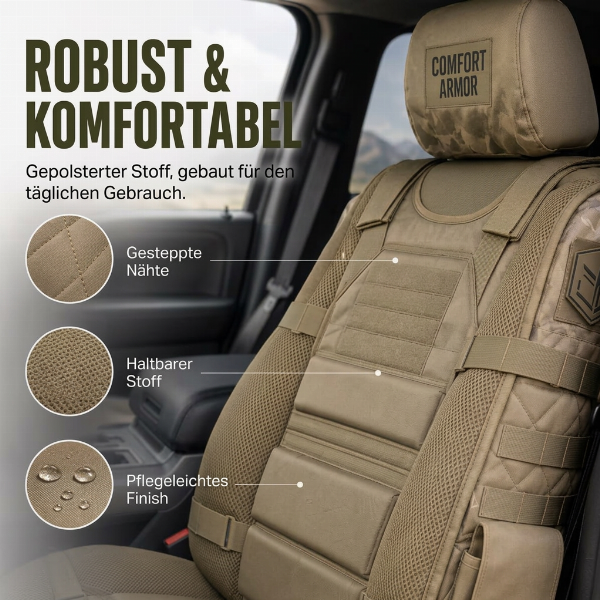 💥 Nur für kurze Zeit – 50% RABATT 🚙 Langlebiger taktischer Sitzbezug für Lastwagen ✨ Stauraum, Schutz und ganztägiger Komfort