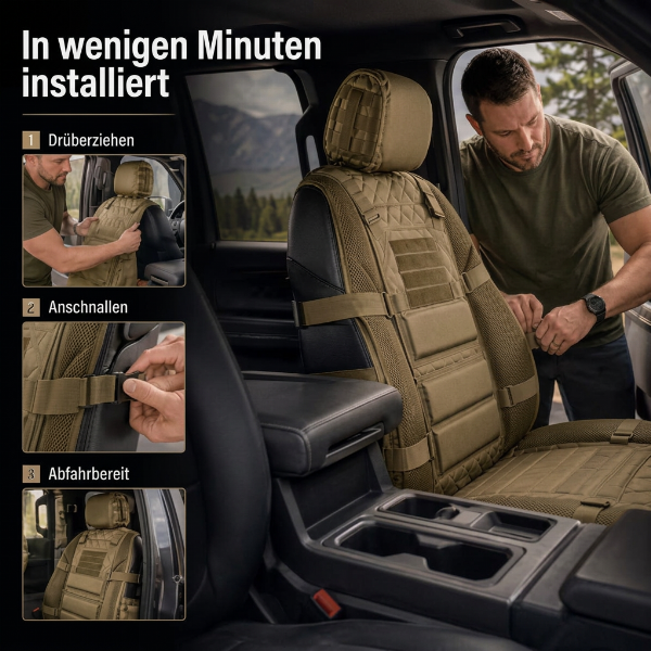 💥 Nur für kurze Zeit – 50% RABATT 🚙 Langlebiger taktischer Sitzbezug für Lastwagen ✨ Stauraum, Schutz und ganztägiger Komfort