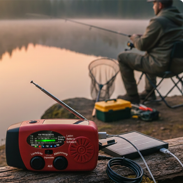 🏕️ 📻 Careluxpro Multifunktionales Tragbares Solar-Notfallradio – Powerbank, Handkurbel & Katastrophenvorsorge